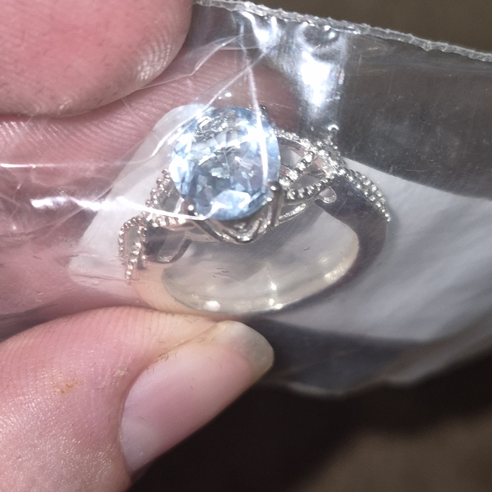 Elegant Silver Ring with Blue Gemstone